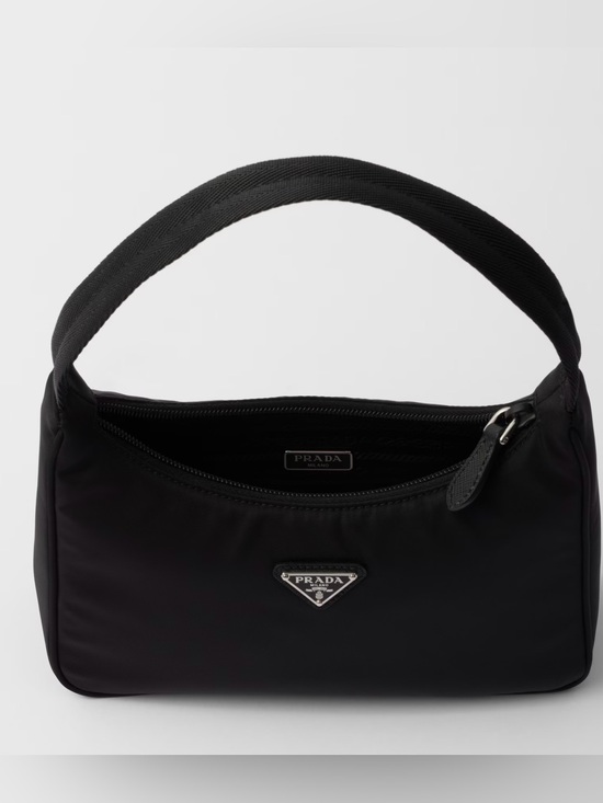 Prada Handbags - VINTAGE and PRISTINE Prada Tessuto Black Nylon Mini Shoulder Bag